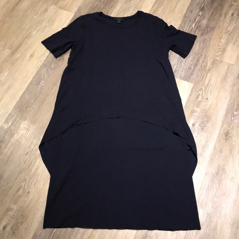 COS Navy High-Low Short Sleeve Midi Dress